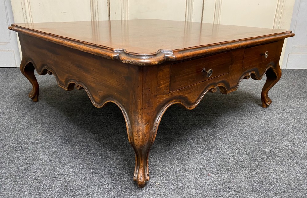 Large French Walnut Coffee Table View VII