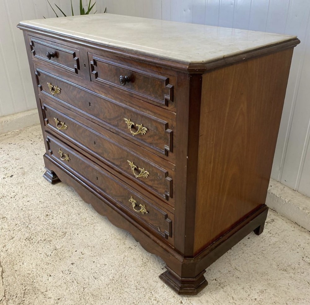 French Marble Top Chest of Drawers