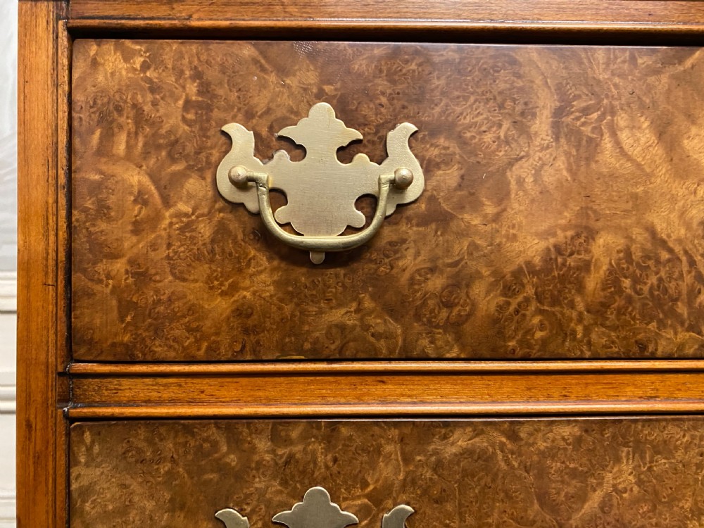 Burr Walnut Chest on Chest of Drawers View XII