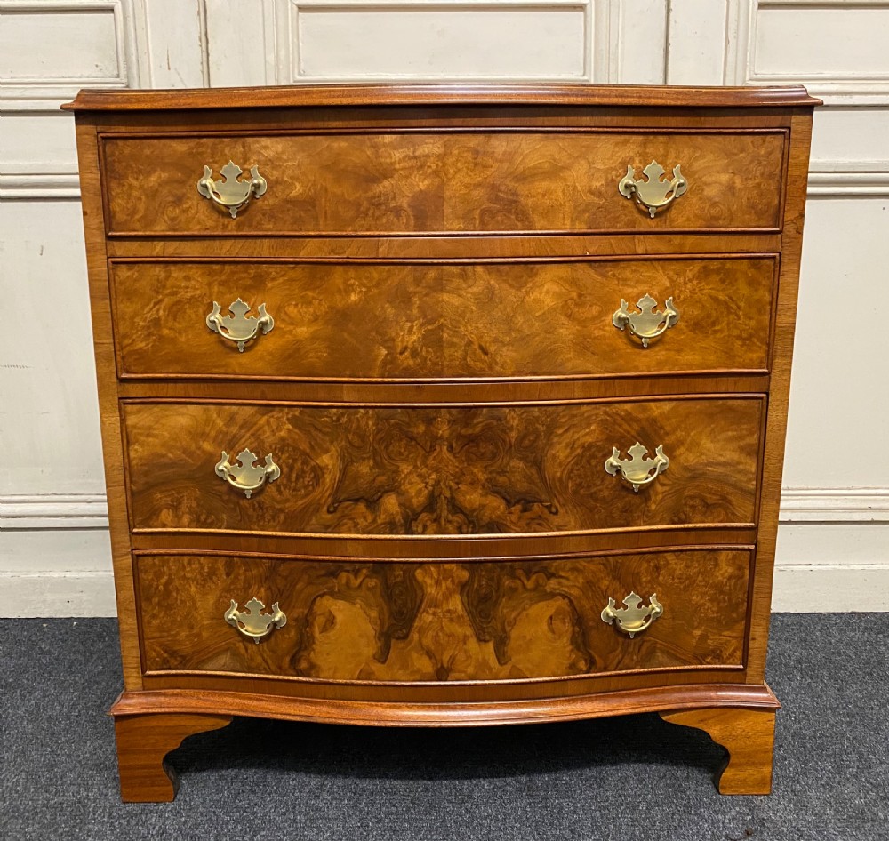 Burr Walnut Serpentine Chest of Drawers
