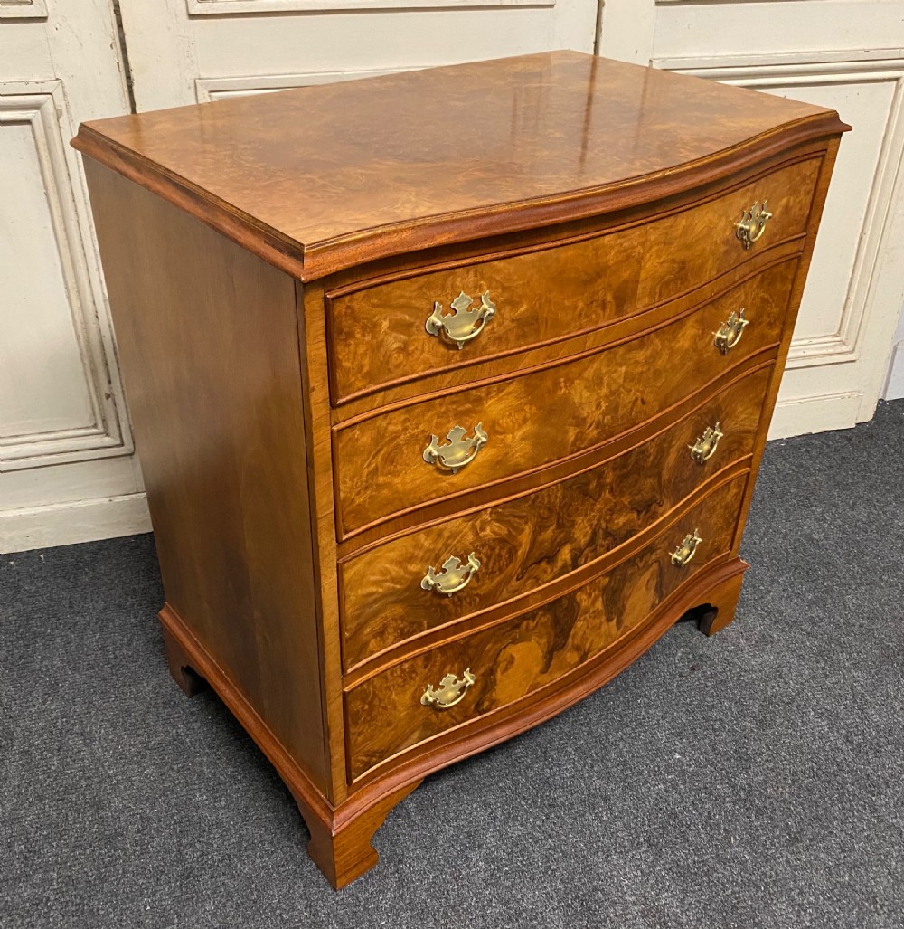 Burr Walnut Serpentine Chest of Drawers View VI