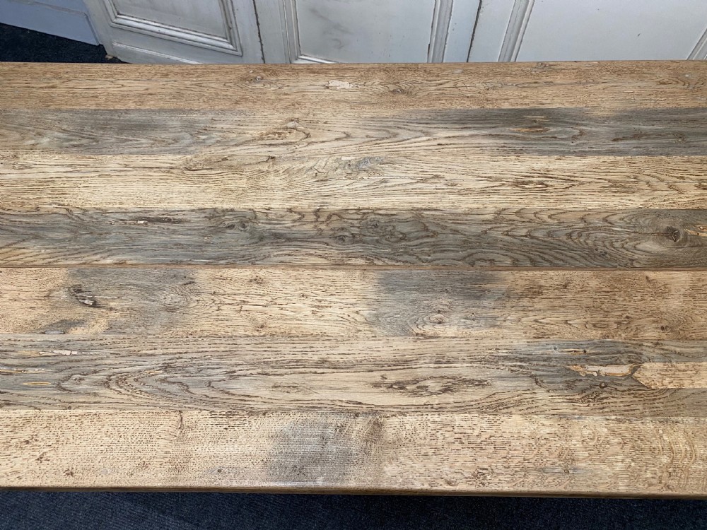 Large French Oak Farmhouse Trestle Table View VII