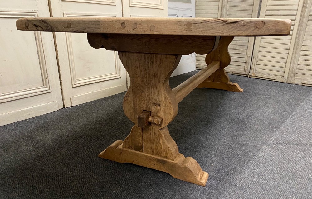 Large French Oak Farmhouse Trestle Table View VIII