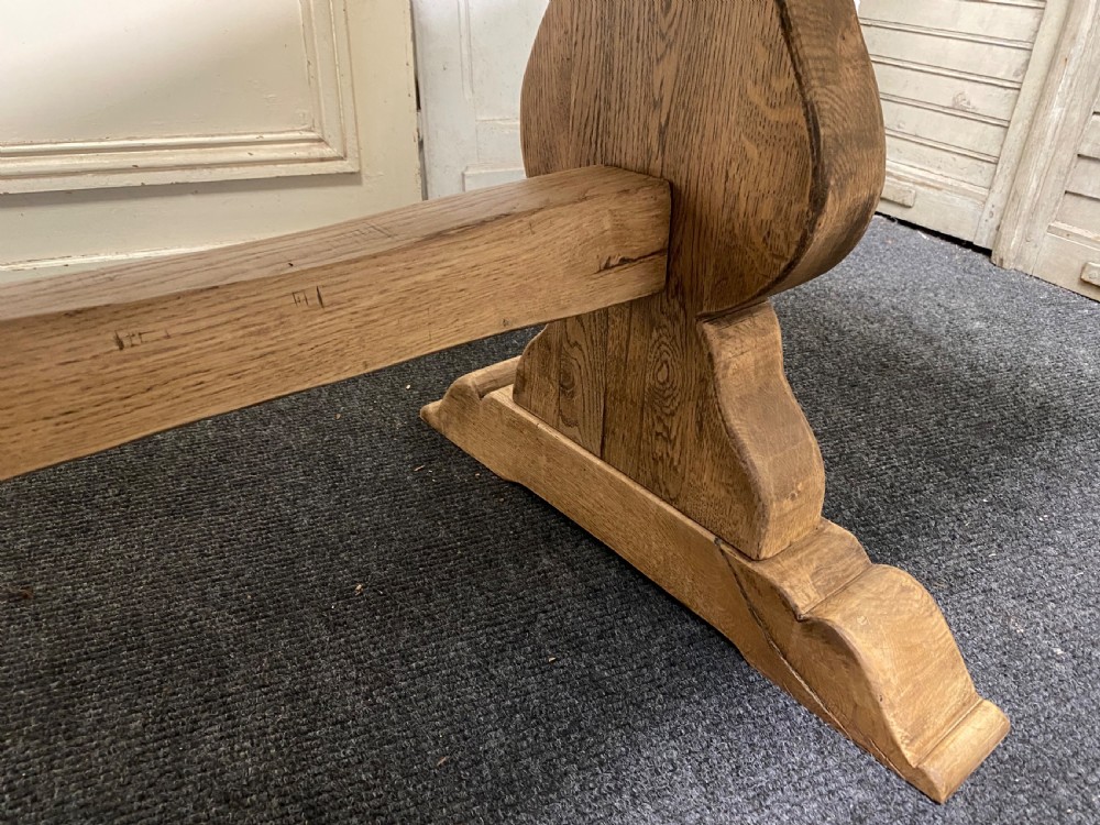 Large French Oak Farmhouse Trestle Table View X