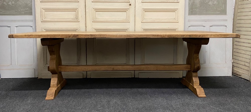 Large French Oak Farmhouse Trestle Table View XII
