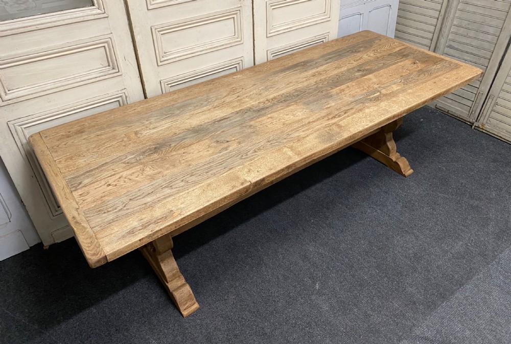 Large French Oak Farmhouse Trestle Table View XIV