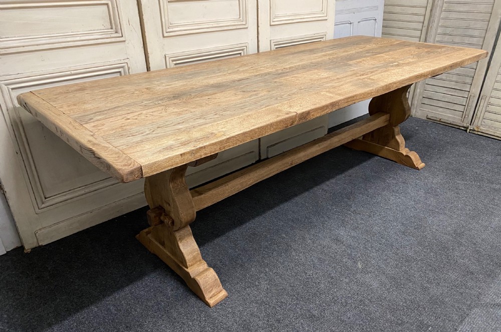 Large French Oak Farmhouse Trestle Table View XV