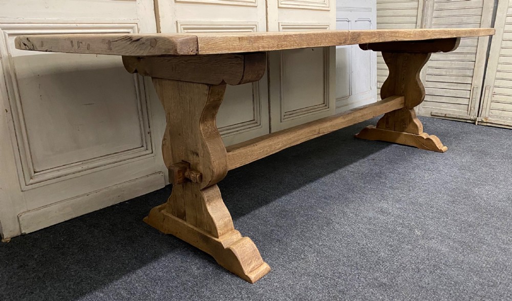 Large French Oak Farmhouse Trestle Table View XVI