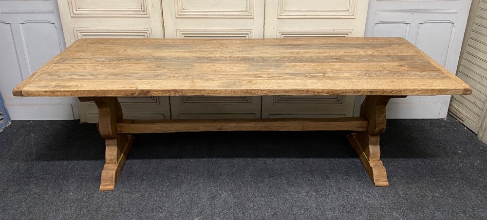 Large French Oak Farmhouse Trestle Table View XXI