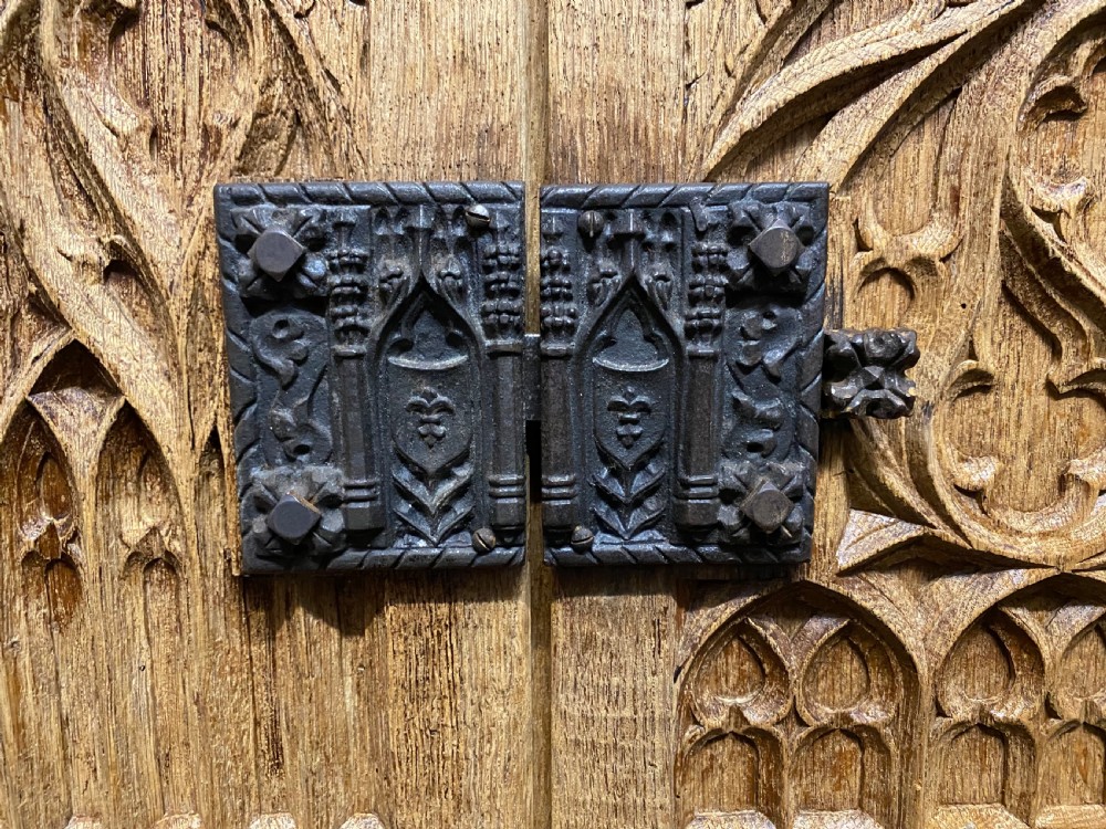 French Gothic Bleached Oak Sideboard  View III
