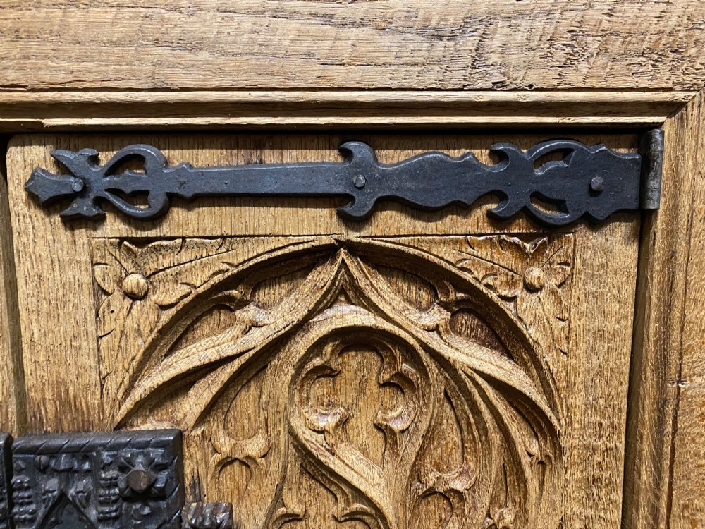 French Gothic Bleached Oak Sideboard  View IV