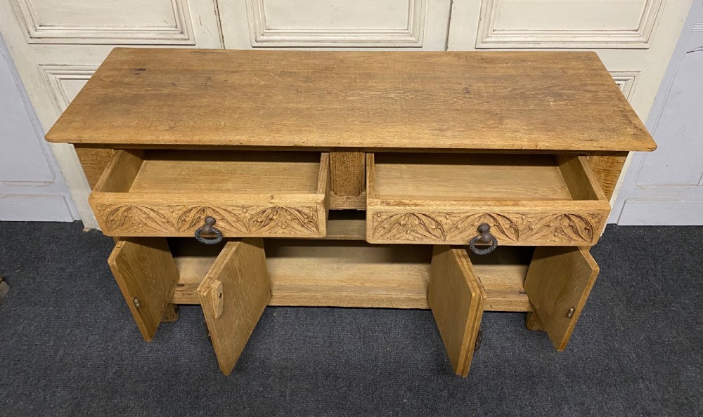 French Gothic Bleached Oak Sideboard  View VIII
