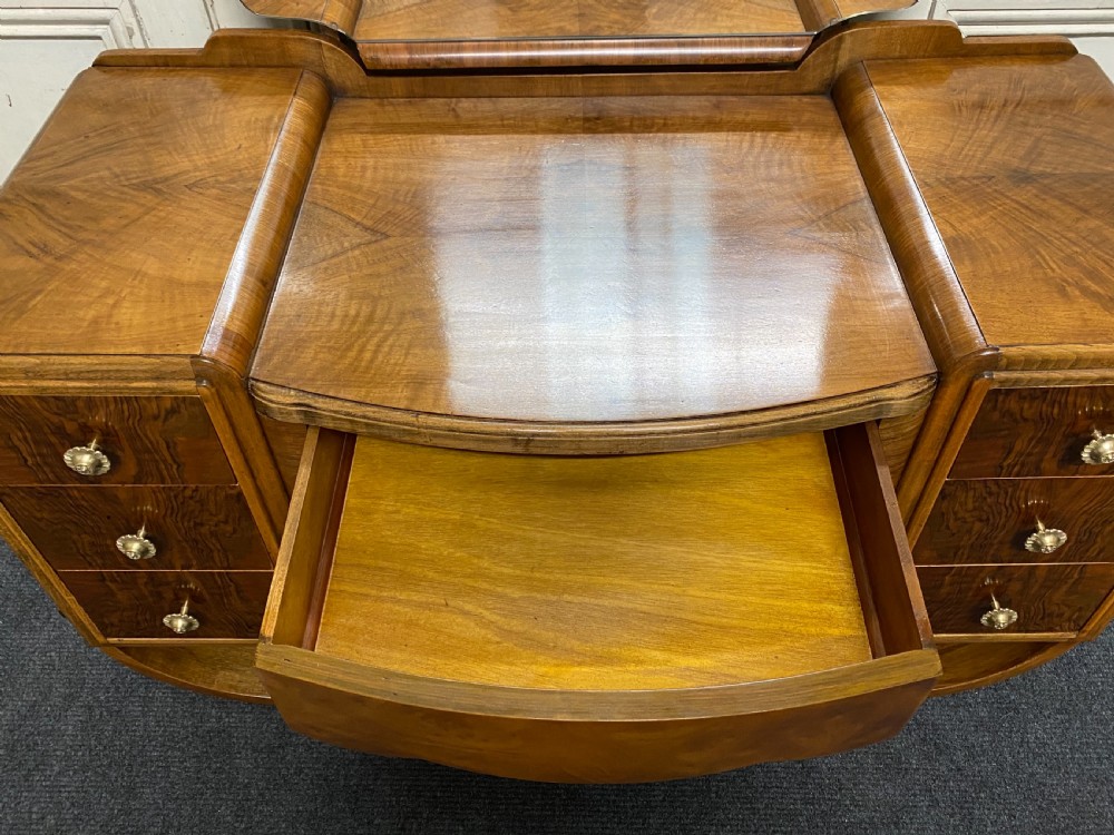 Iconic Art Deco Burr Walnut Dressing Table View XI