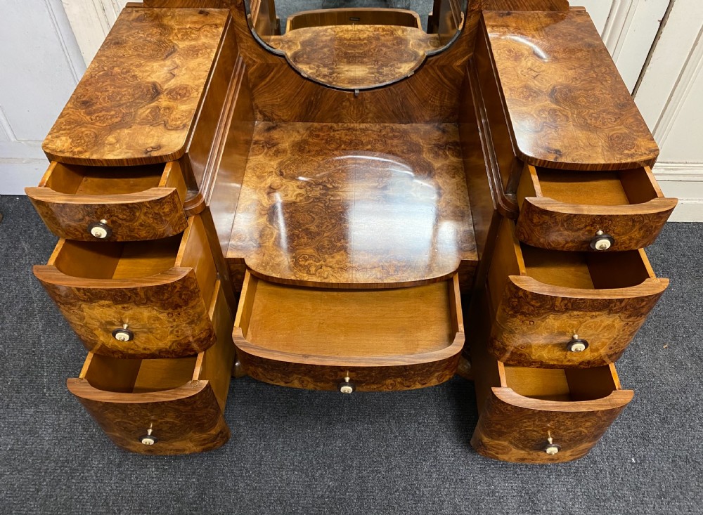 Superb Art Deco Burr Walnut Dressing Table View III