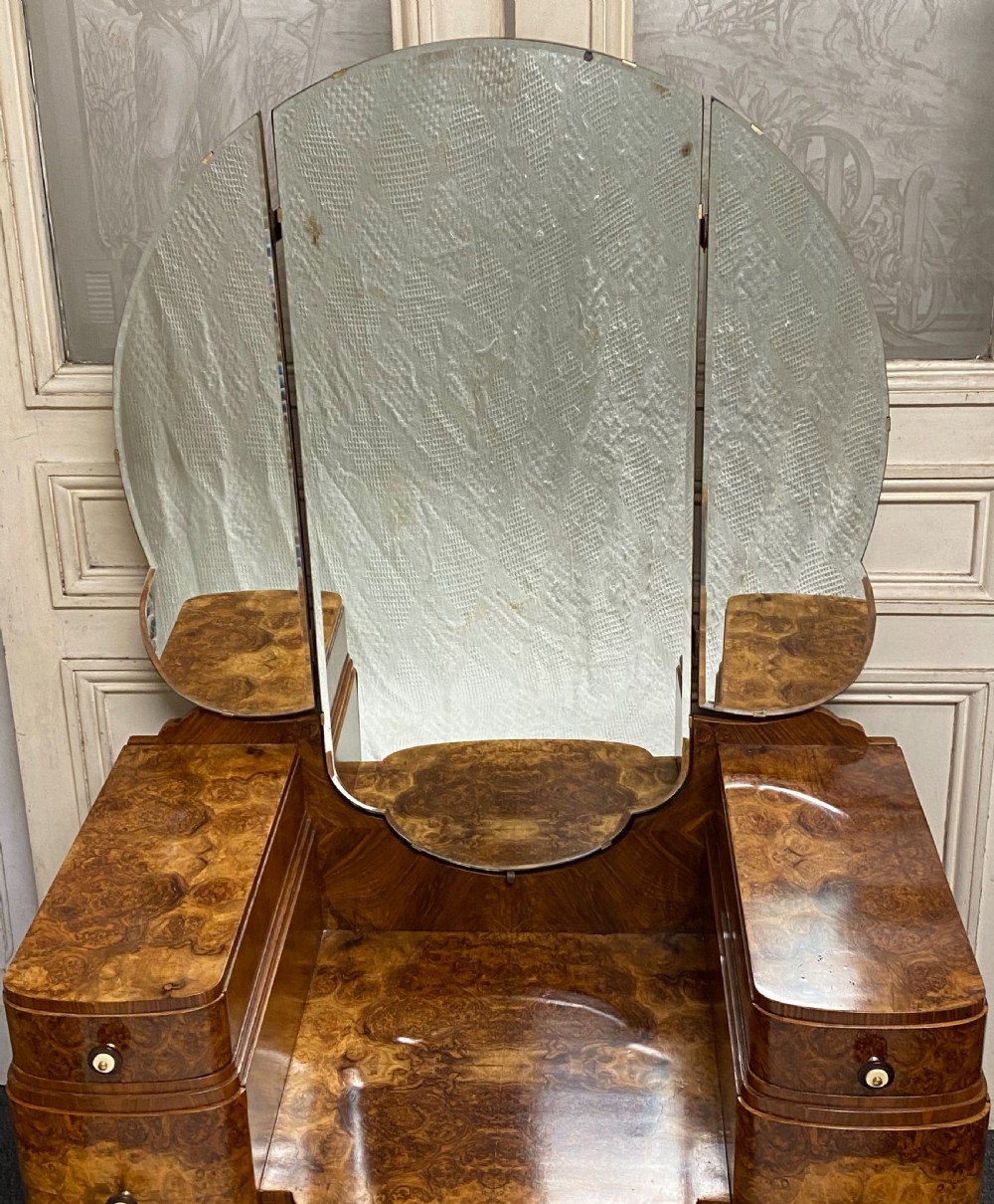 Superb Art Deco Burr Walnut Dressing Table View V