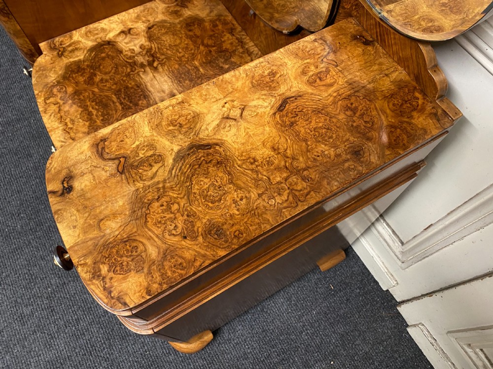 Superb Art Deco Burr Walnut Dressing Table View XII