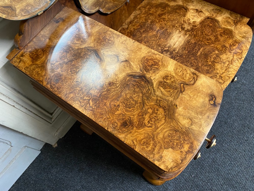 Superb Art Deco Burr Walnut Dressing Table View XIII