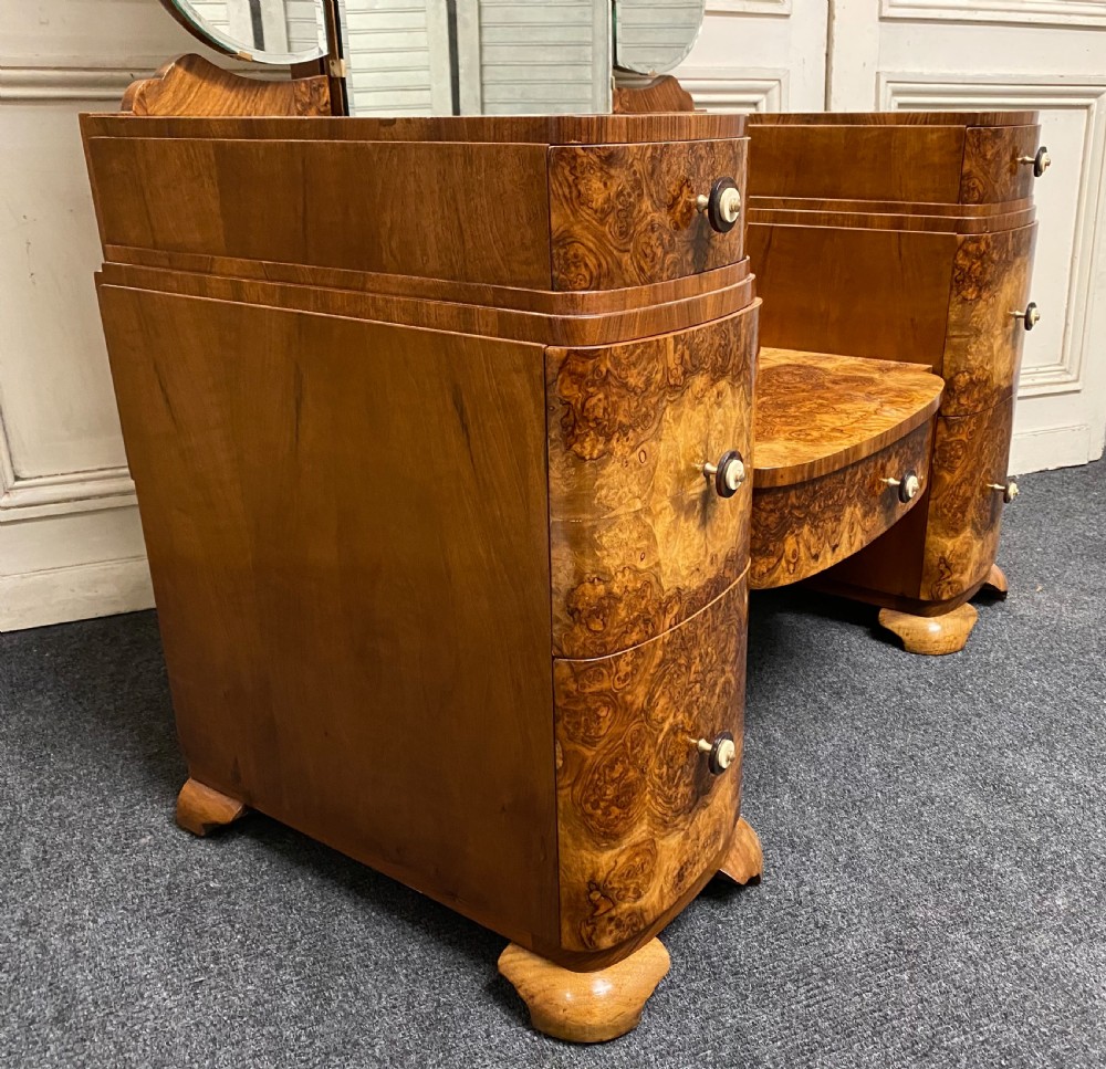 Superb Art Deco Burr Walnut Dressing Table View XX
