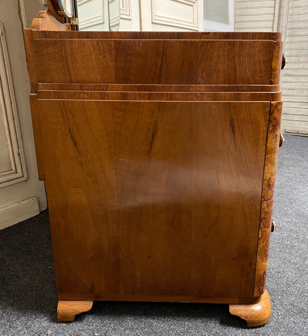 Superb Art Deco Burr Walnut Dressing Table View XXV