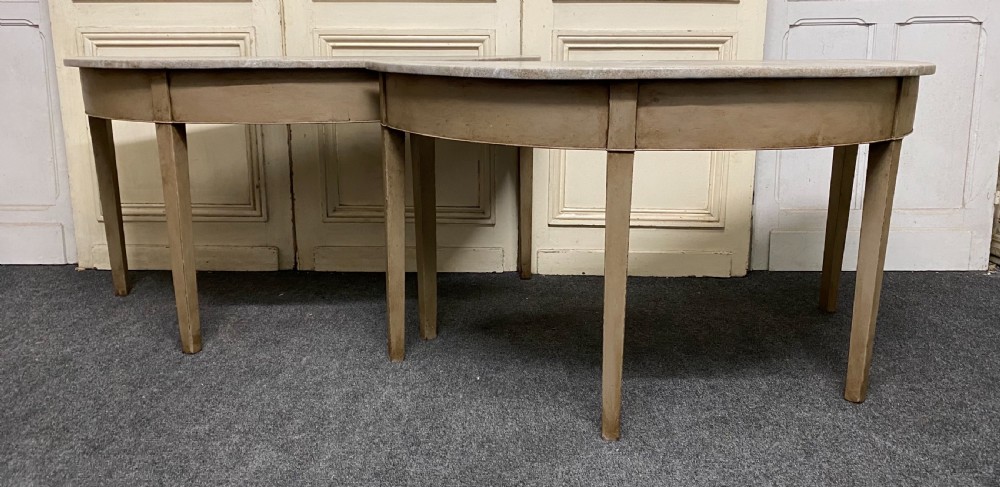 Pair Georgian Painted Demi Lune Console Tables View IX