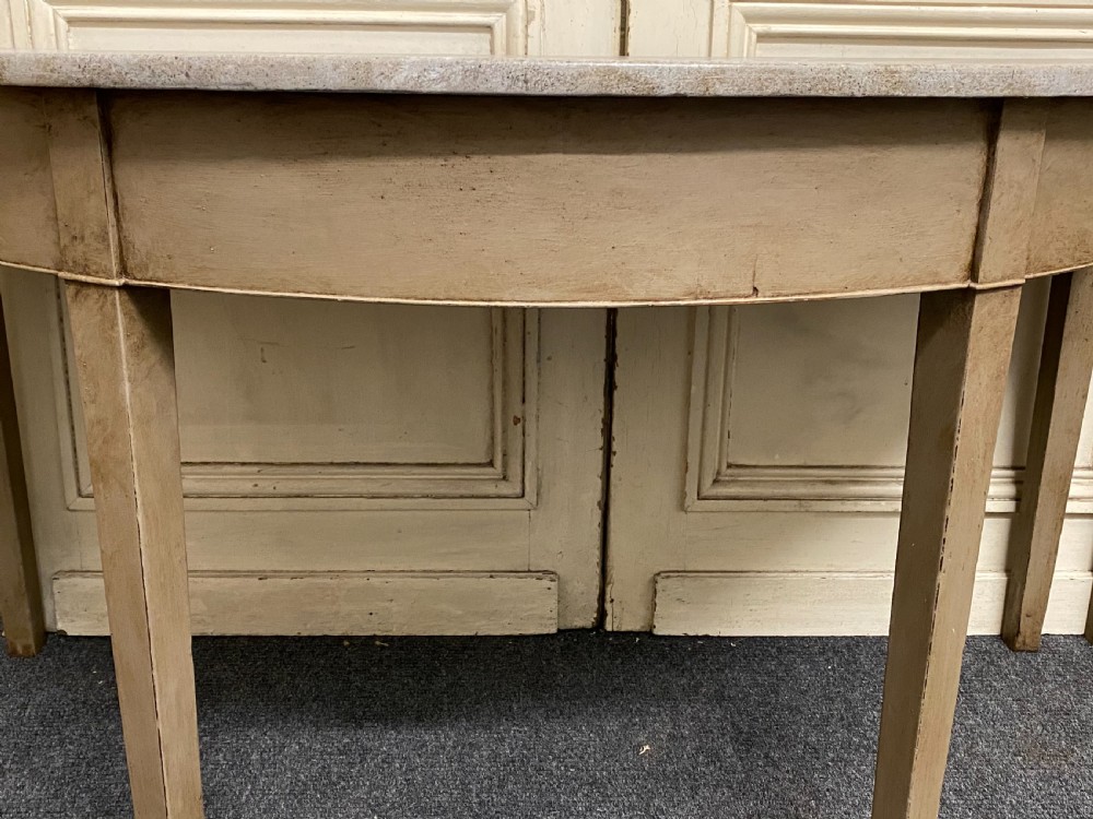 Pair Georgian Painted Demi Lune Console Tables View X