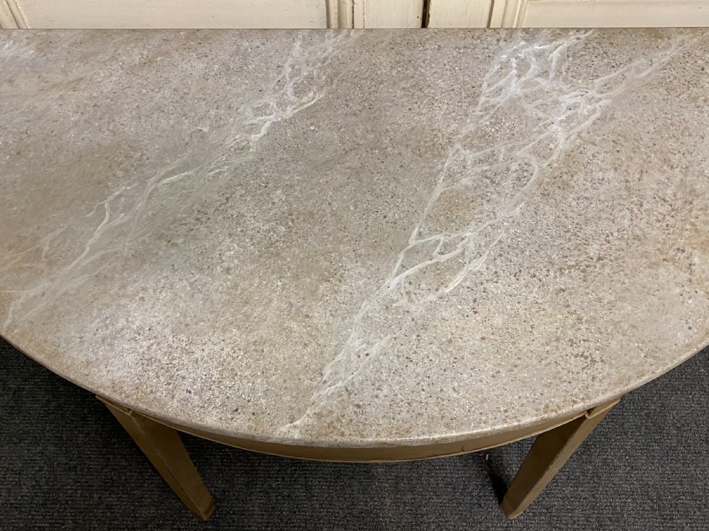 Pair Georgian Painted Demi Lune Console Tables View XI