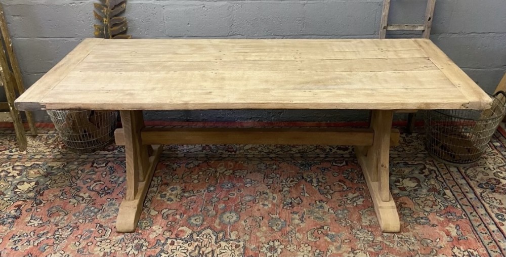 French Oak Farmhouse Trestle Table