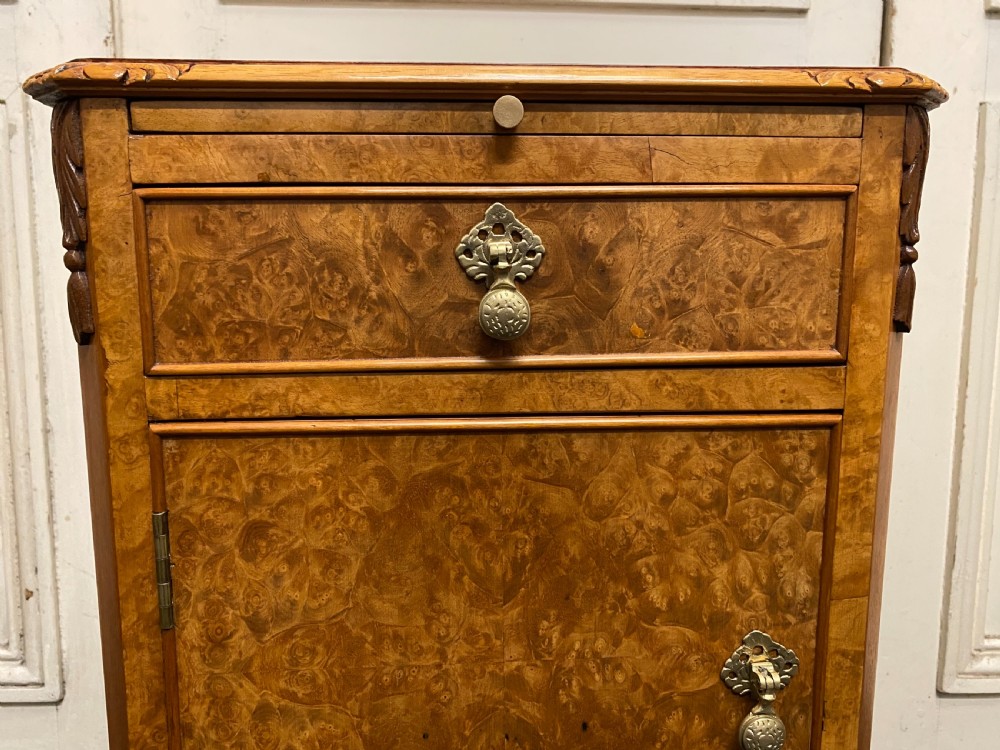 Burr Walnut Bedside Cupboard  View III