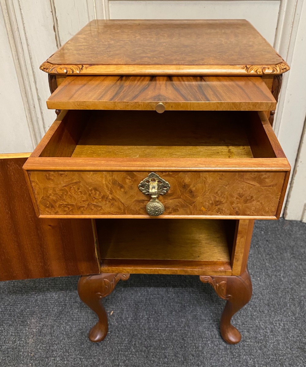 Burr Walnut Bedside Cupboard  View VIII