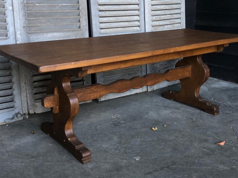 French Farmhouse Trestle Dining Table 
