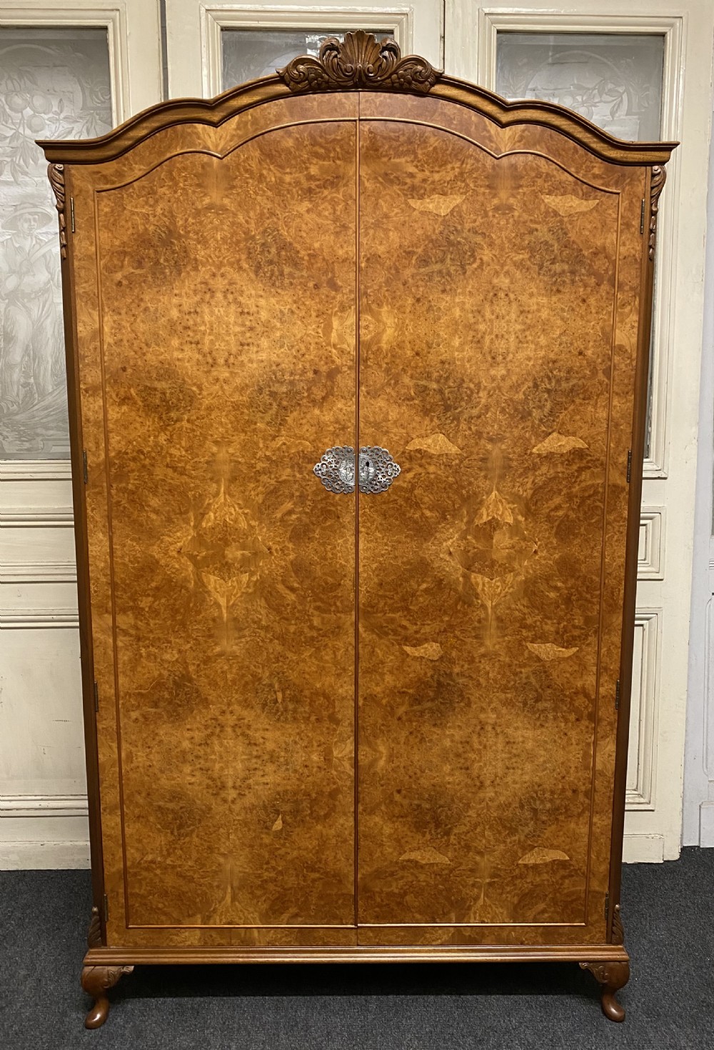 Burr Walnut 2 Door Wardrobe 