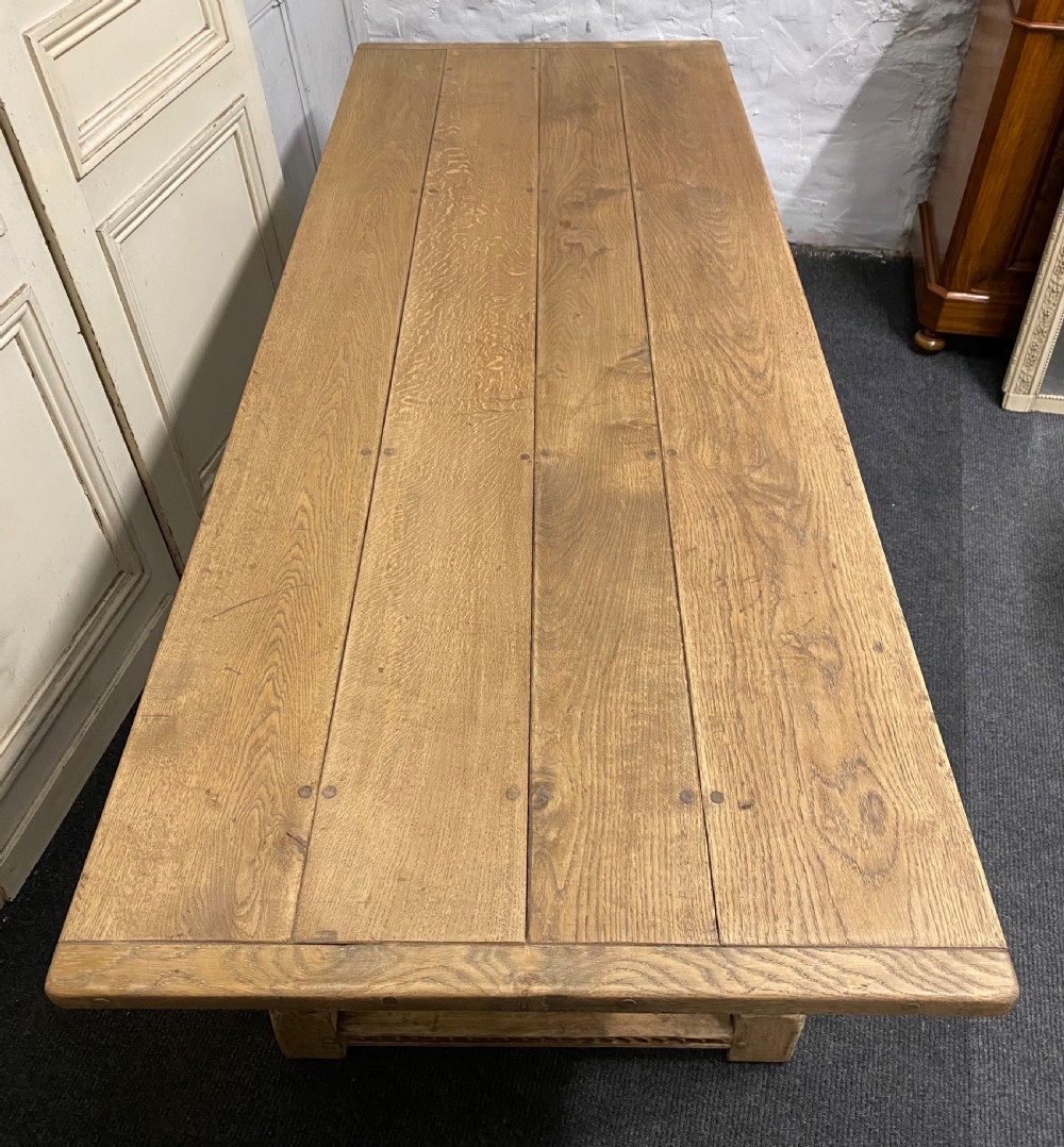 Bleached Oak Farmhouse Refectory Dining Table  View IV