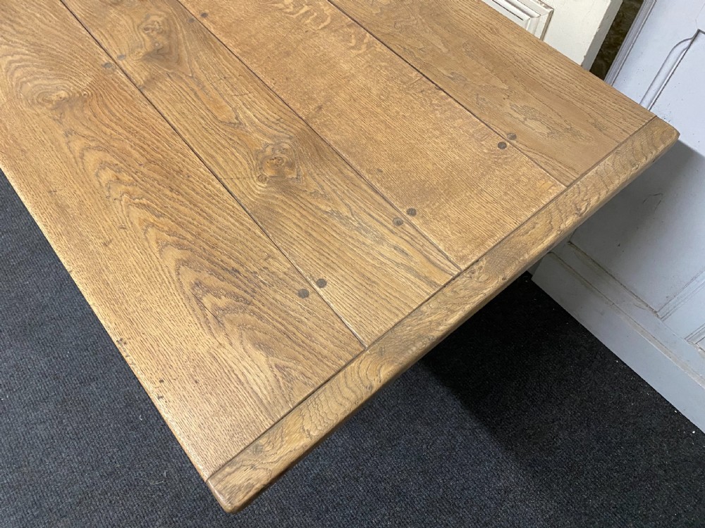 Bleached Oak Farmhouse Refectory Dining Table  View VI