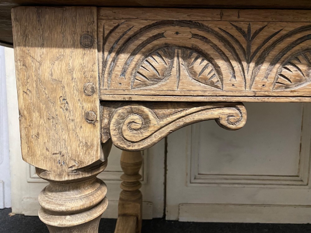 Bleached Oak Farmhouse Refectory Dining Table  View VIII