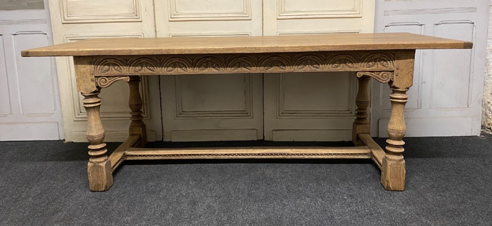 Bleached Oak Farmhouse Refectory Dining Table  View IX