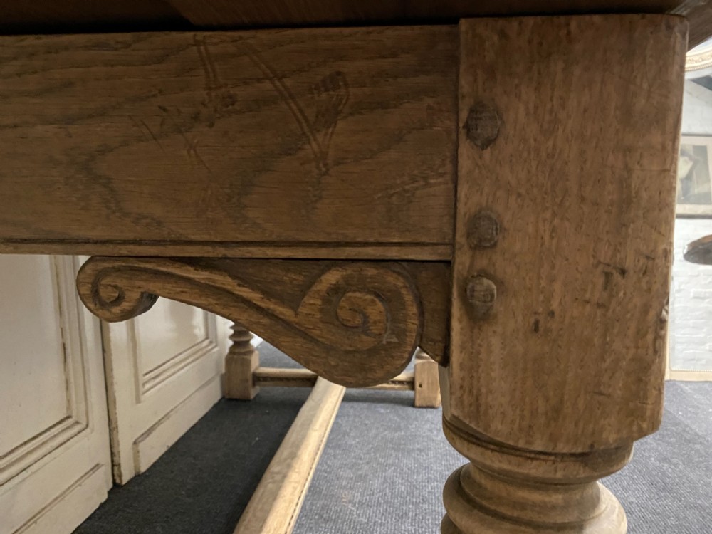Bleached Oak Farmhouse Refectory Dining Table  View XV