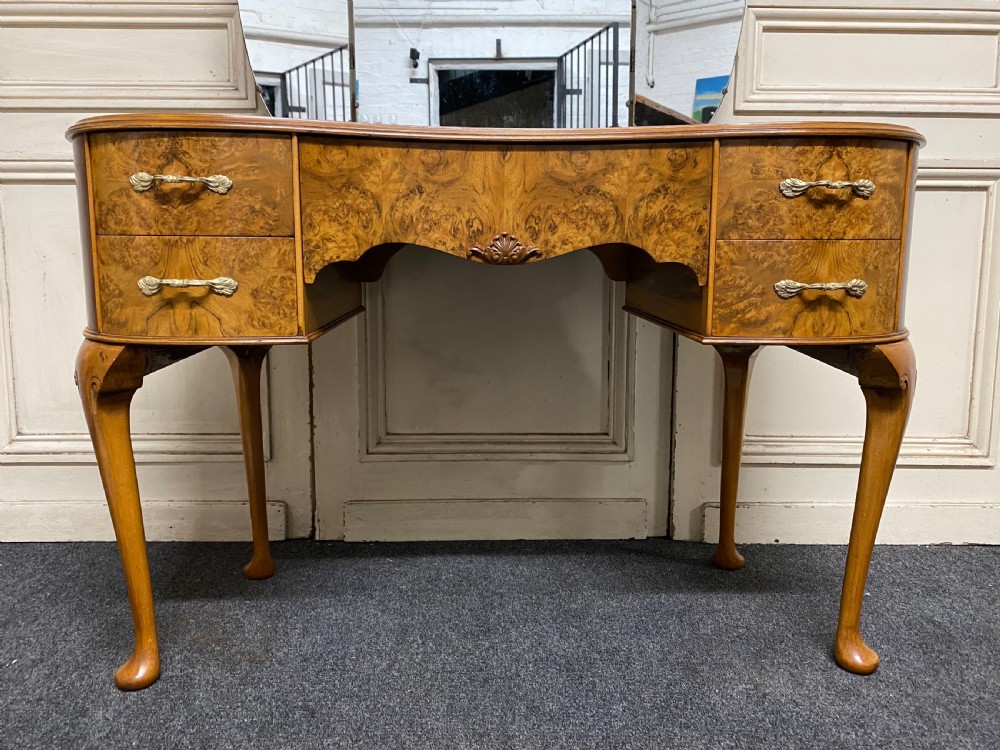 Burr Walnut Kidney Dressing Table View IX