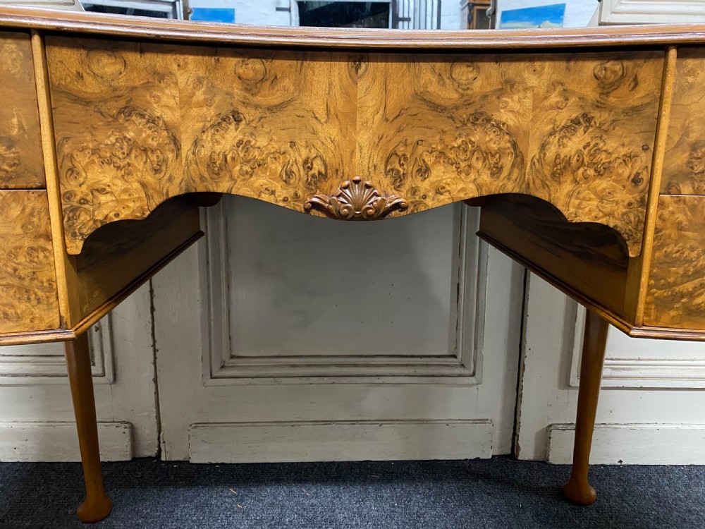 Burr Walnut Kidney Dressing Table View XII