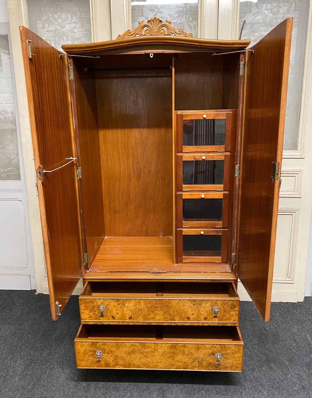 Burr Walnut Fitted Wardrobe  View V