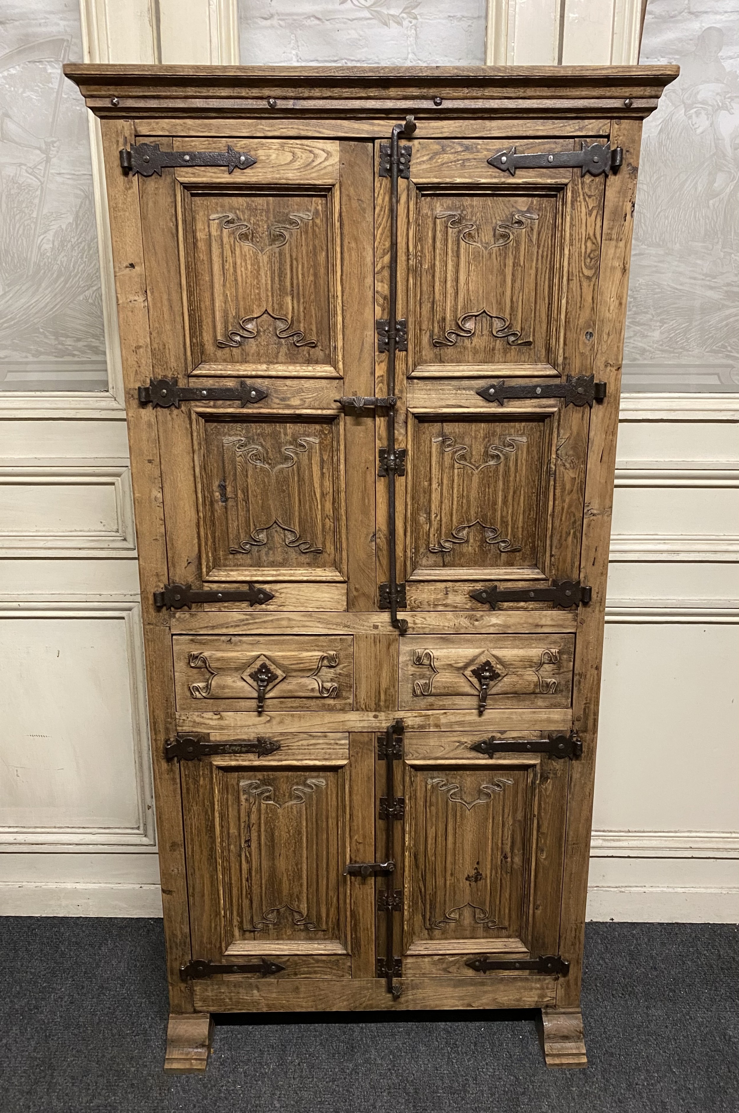 Gothic Oak French Rustic Cupboard 