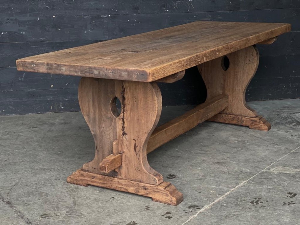 French Trestle End Oak Farmhouse Table