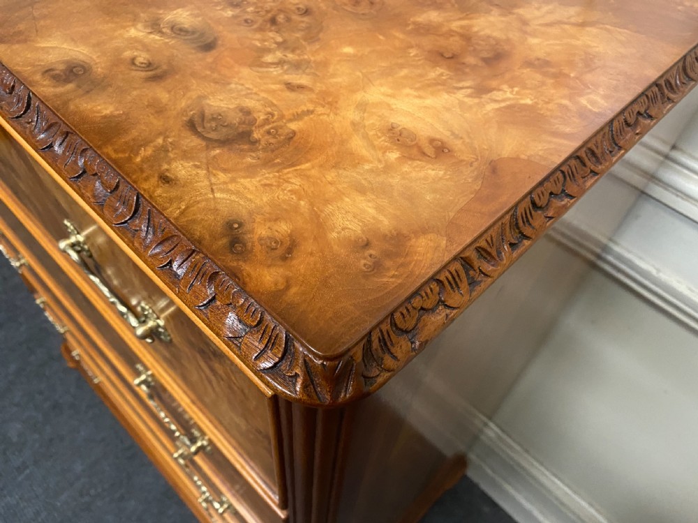 Burr Walnut 5 Drawer Chest  View III