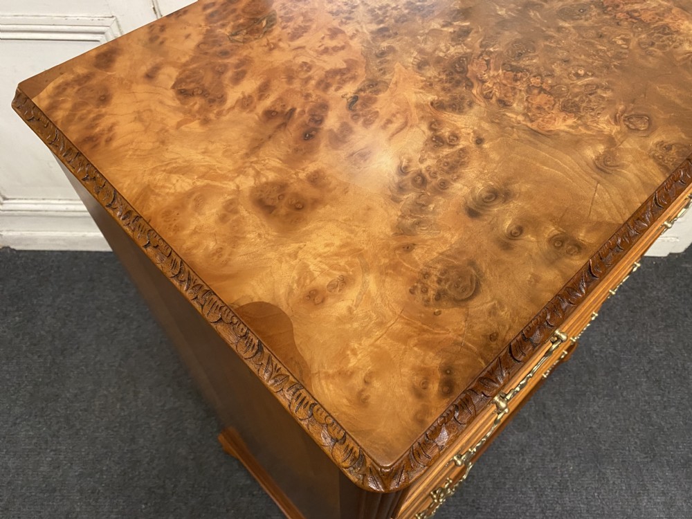 Burr Walnut 5 Drawer Chest  View X