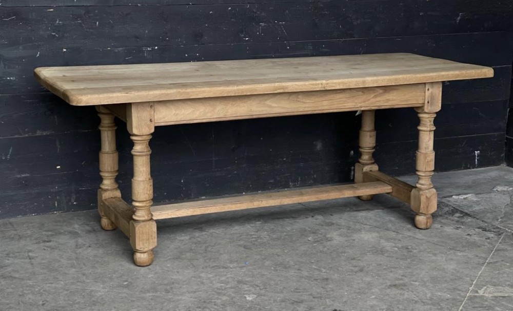 French Bleached Oak Farmhouse Kitchen Table 