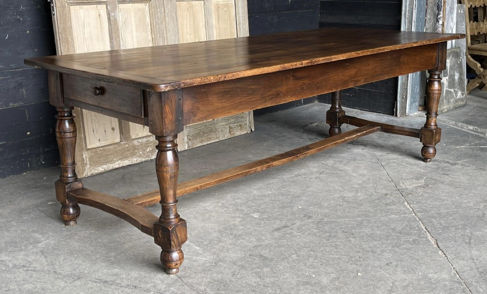 Large French Fruitwood Farmhouse Table 