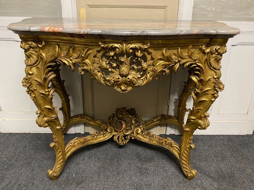Wonderful Early 19th C French Gilt Console Table