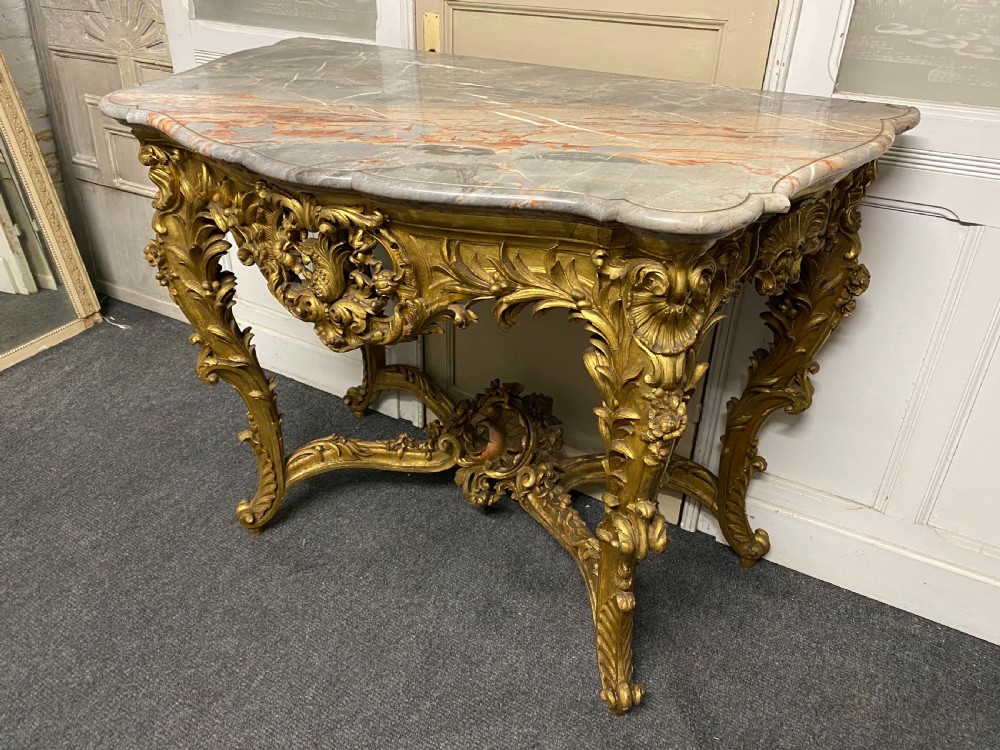 Wonderful Early 19th C French Gilt Console Table View III