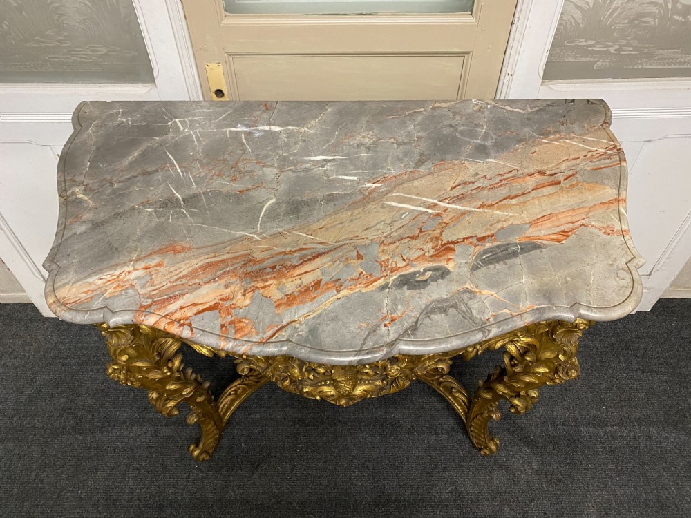 Wonderful Early 19th C French Gilt Console Table View IV