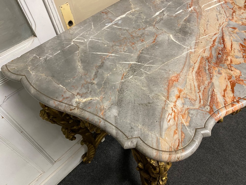 Wonderful Early 19th C French Gilt Console Table View X