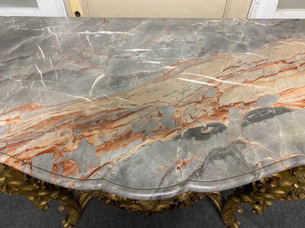 Wonderful Early 19th C French Gilt Console Table View XI